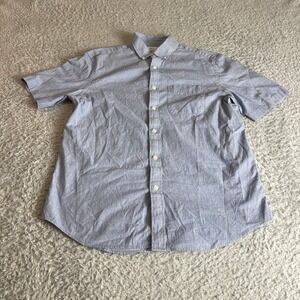 Old Navy Mens Regular Fit Built-In Flex Short Sleeve Button Down Shirt Blue M